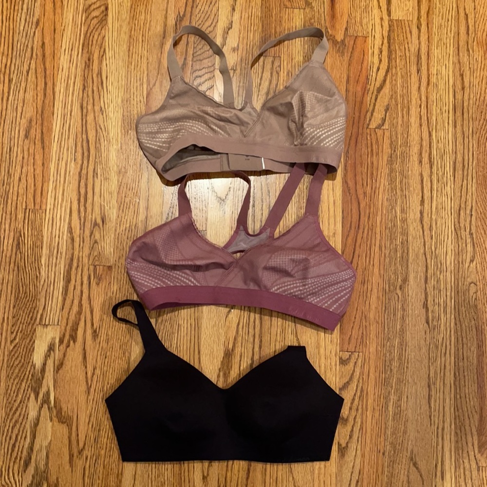 3 Lululemon bras 34D-Mauve, Nude and black-bundled so only 1 shipping cost